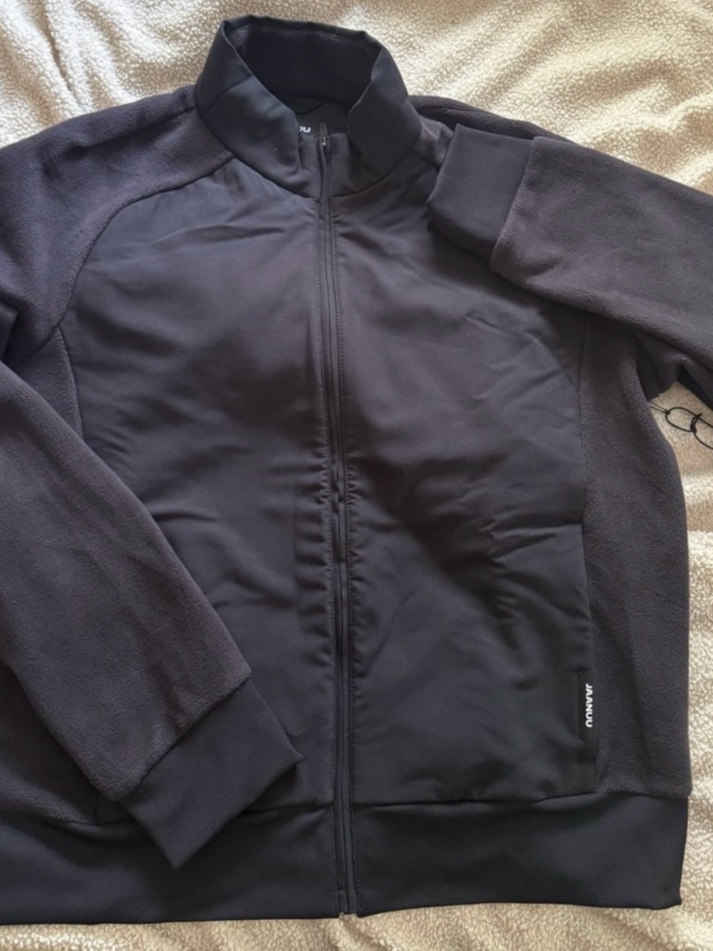 Jaanuu Men's Black Lightweight Full-Zip Jacket